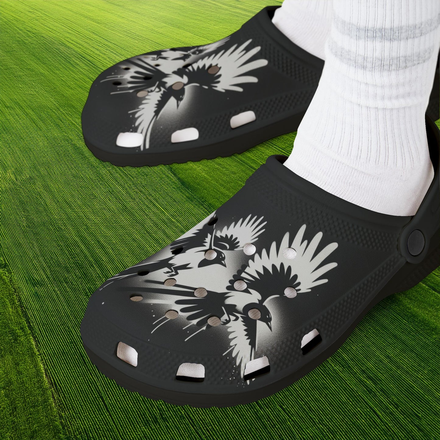 Newcastle Magpie Graffiti Foam Clogs