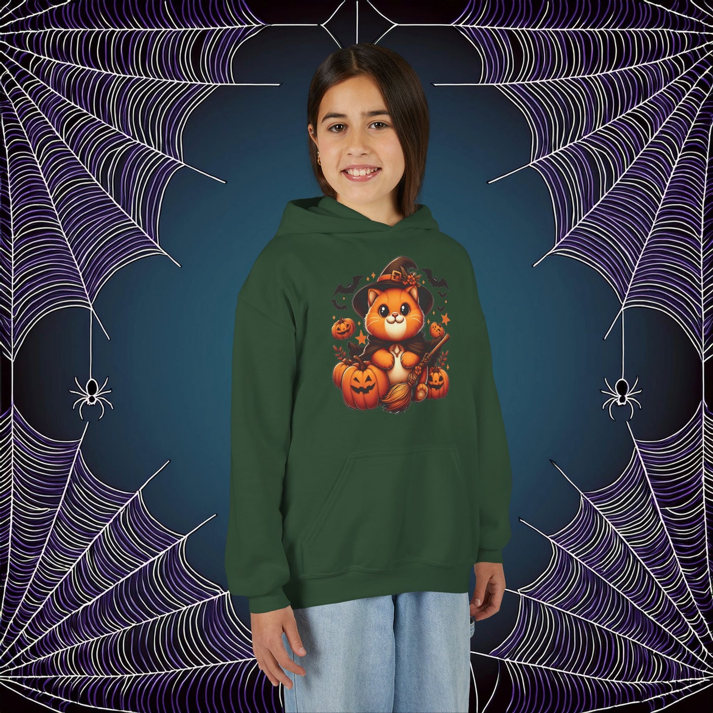 Halloween Cat Youth Hoodie