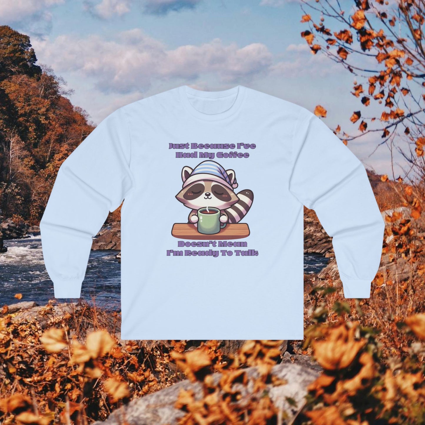 Raccoon Coffee Long Sleeve Tee
