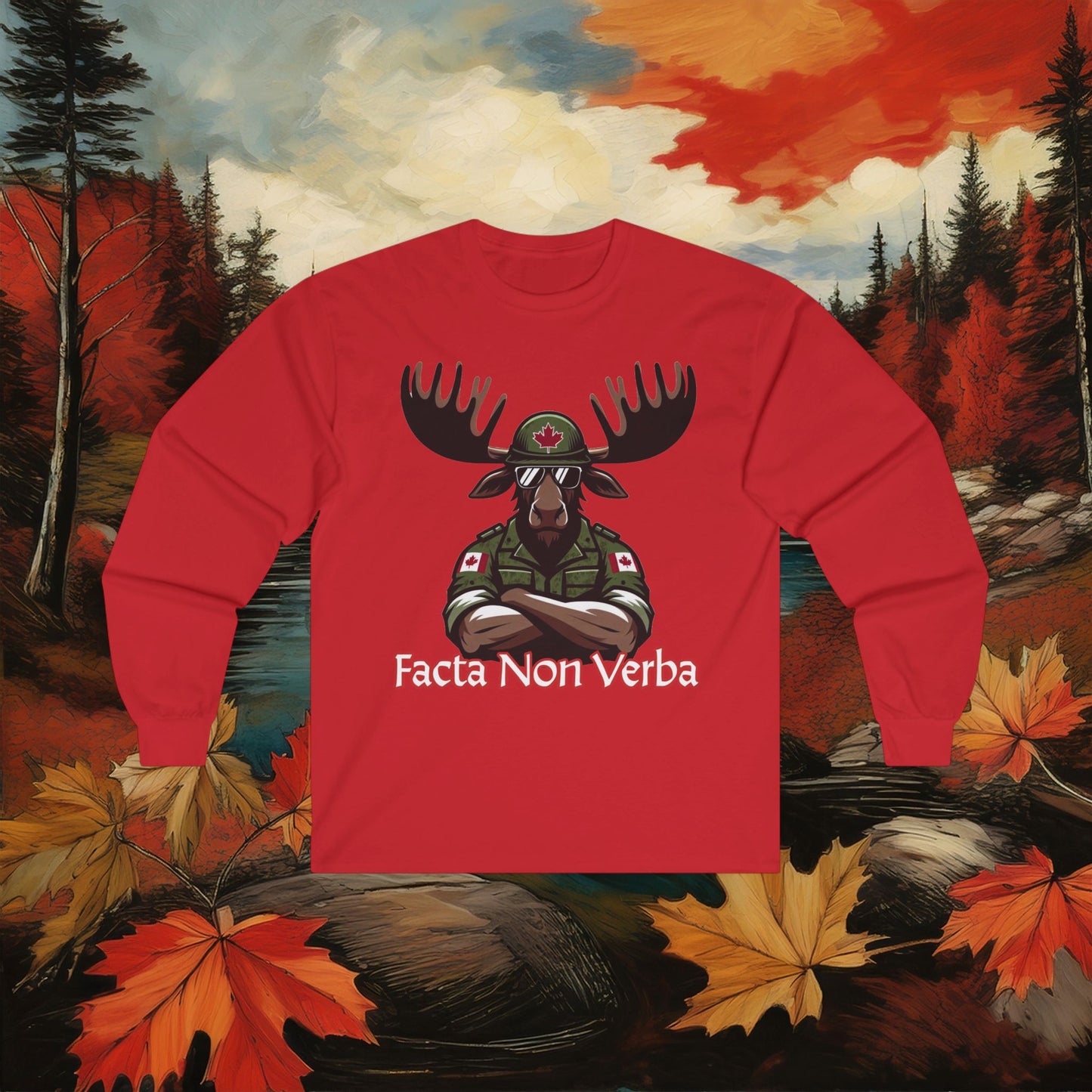 Canadian Moose "Facta Non Verba" Long Sleeve Tee