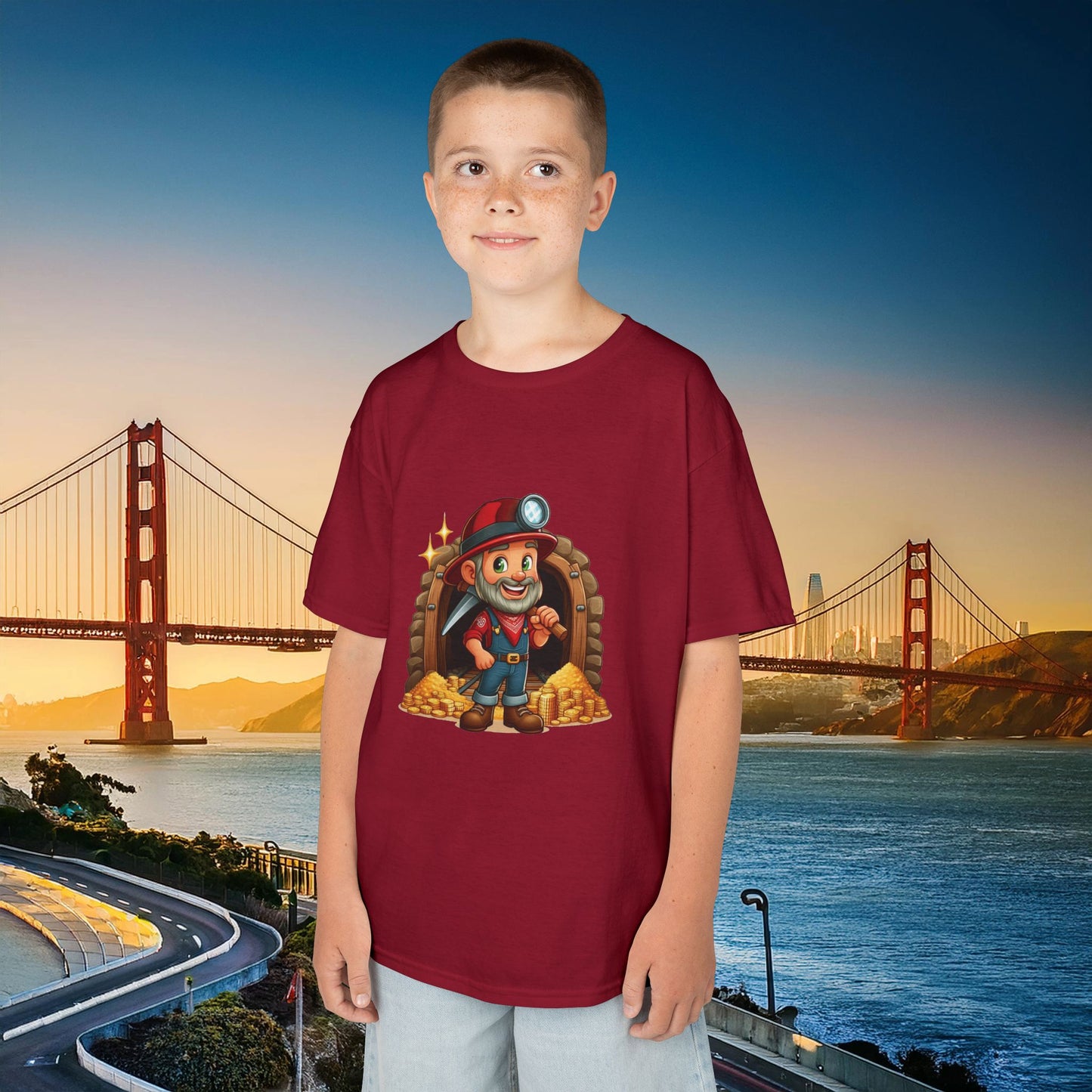 San Francisco Football Cartoon Miner Kids Tee