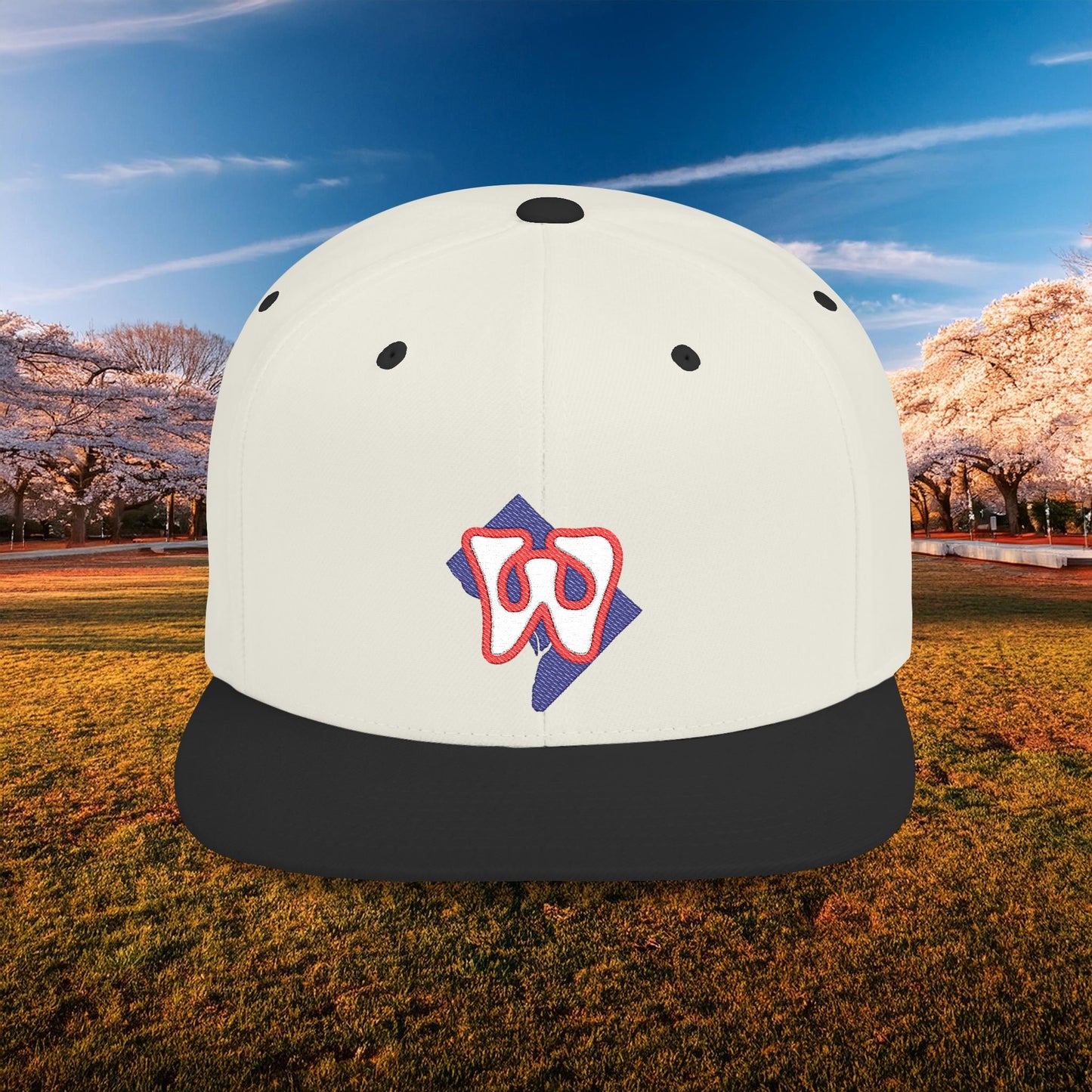Washington Funky W Flat Bill Snapback - White