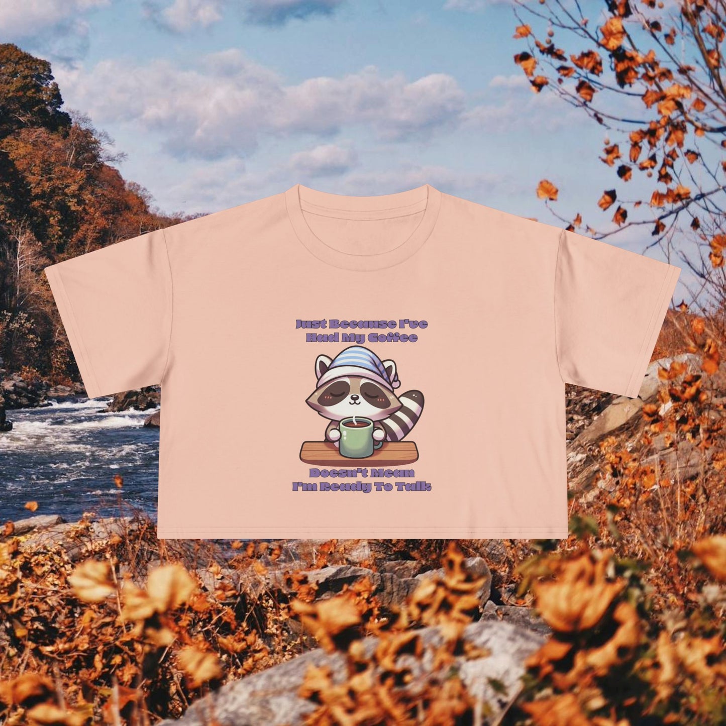 Raccoon Coffee Women's Crop Tee