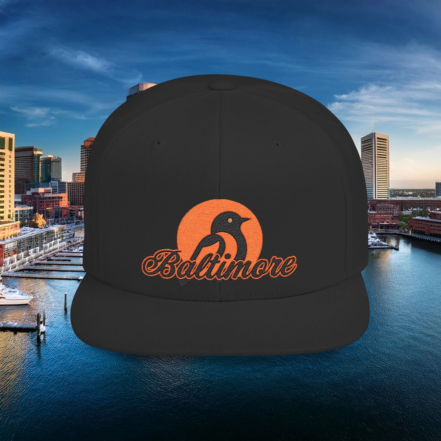 Baltimore Oriole Flat Bill Snapback
