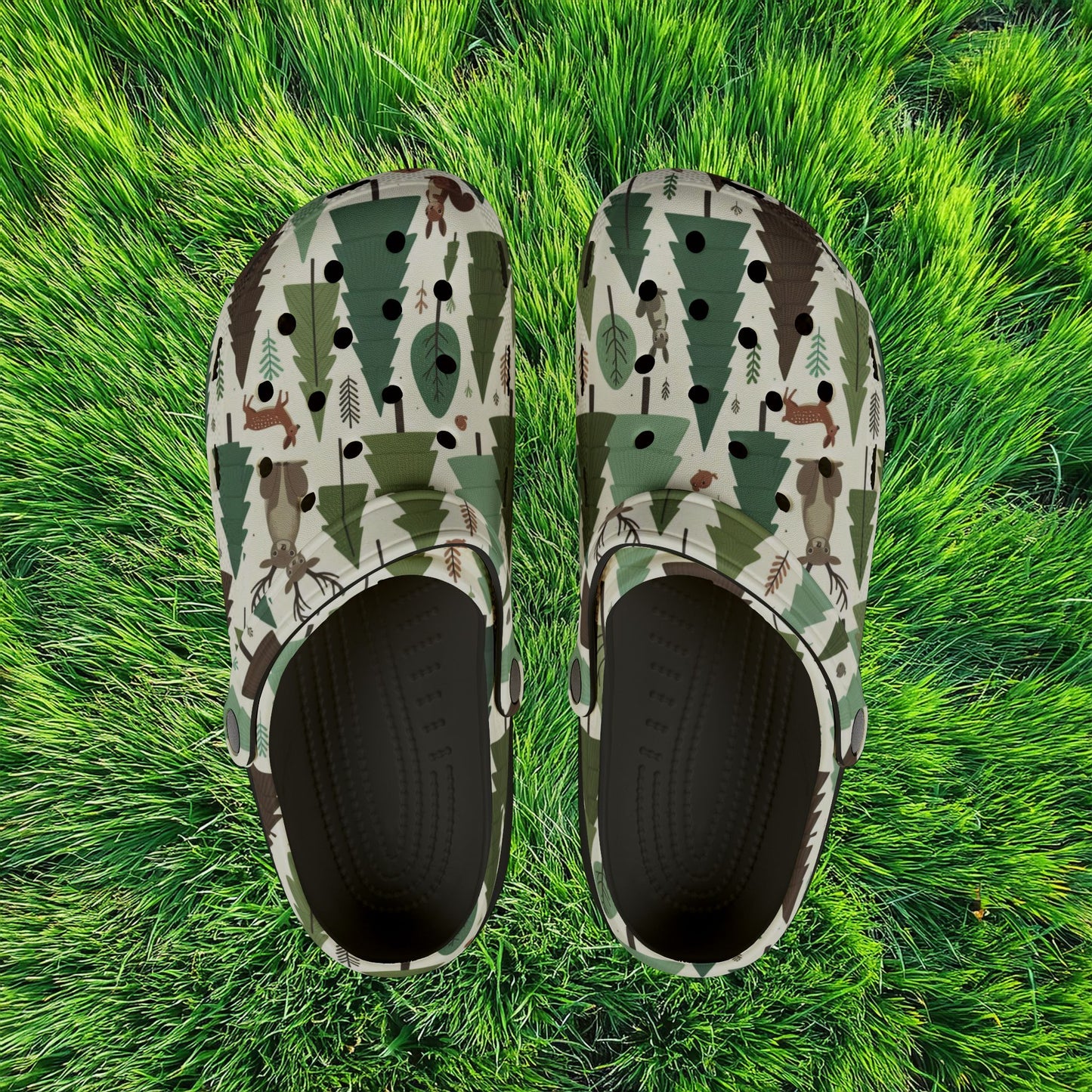 Forest Pattern Foam Clogs