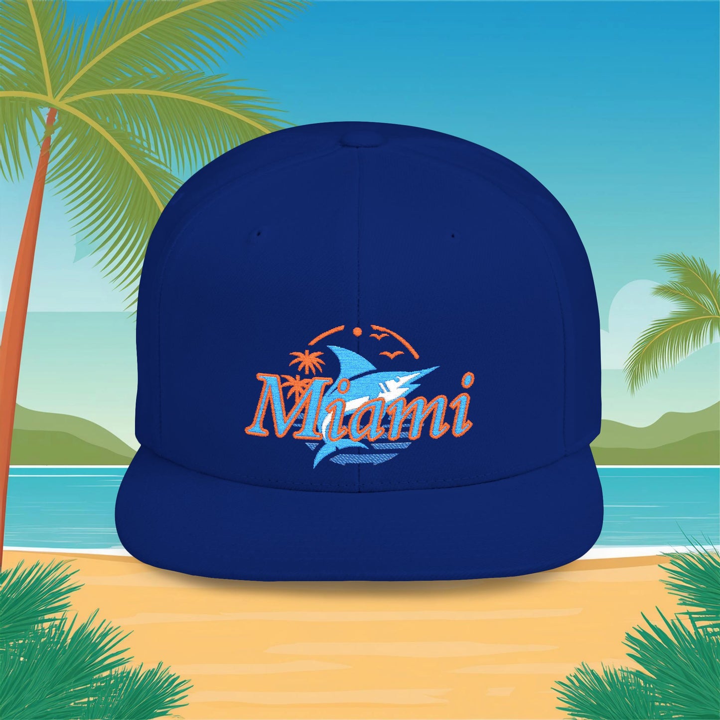 Miami Baseball Logo Flat Bill Snapback