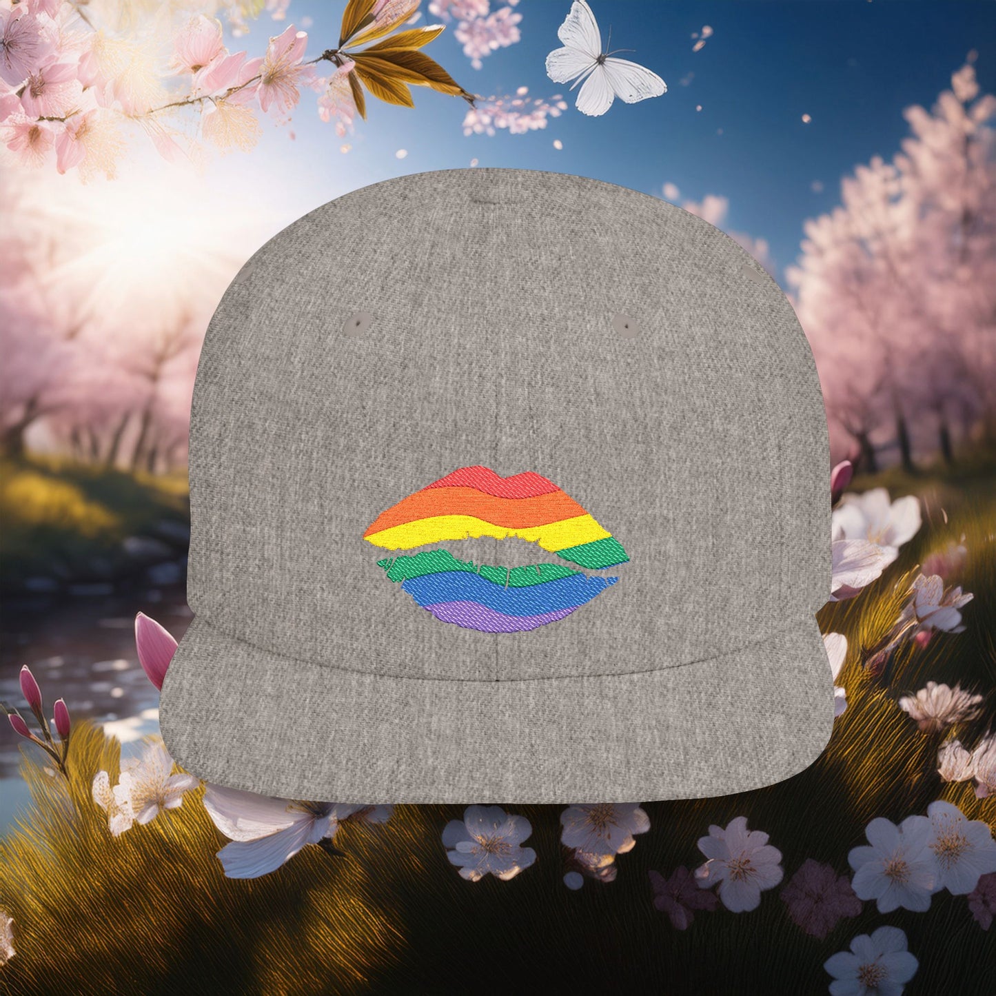 Rainbow Kiss Flat Bill Snapback