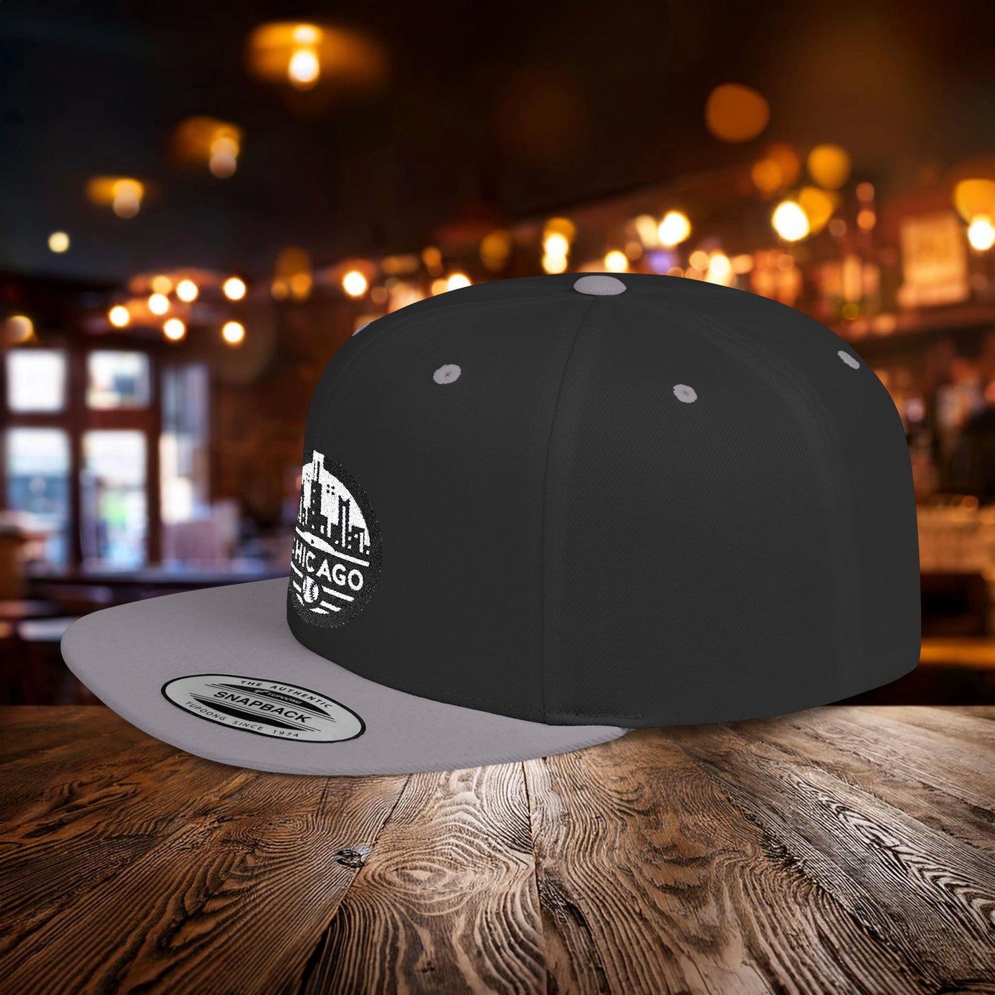 Chicago Black & White Baseball Flat Bill Snapback
