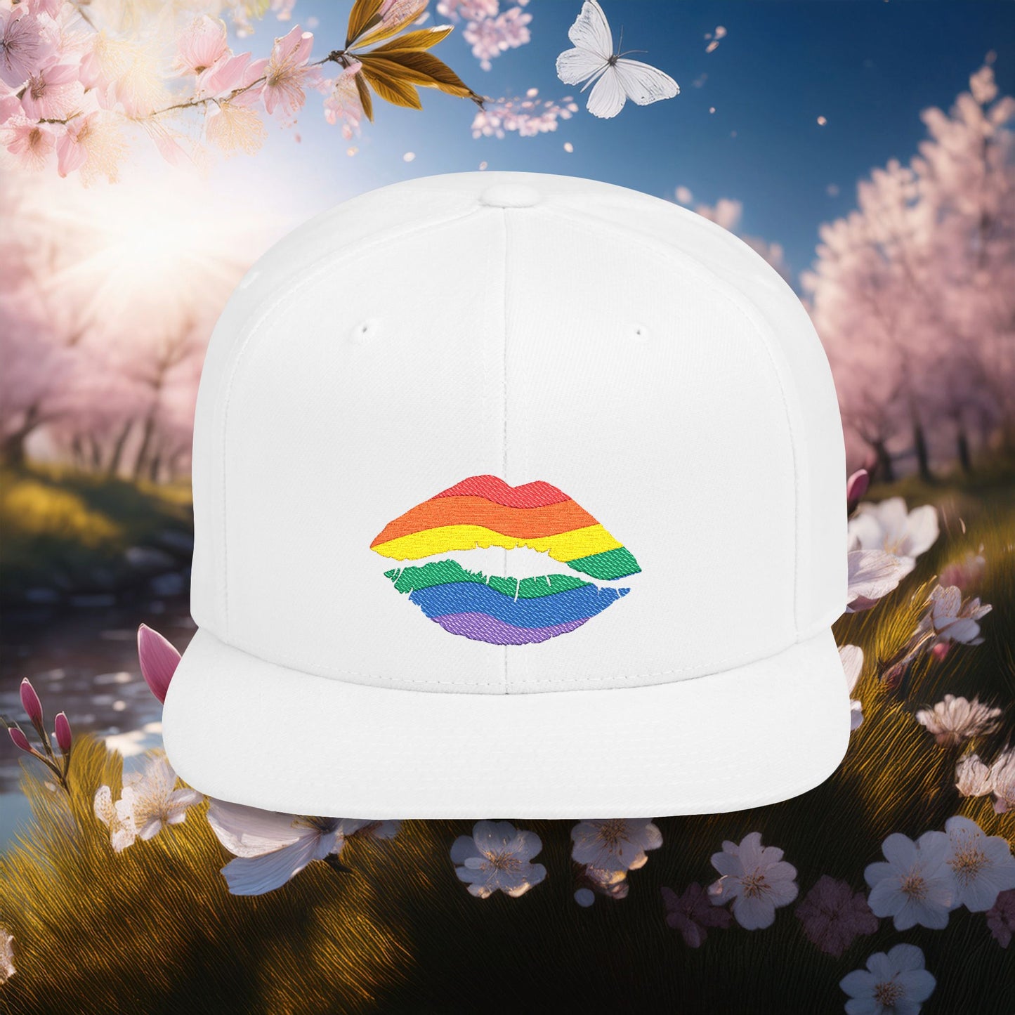 Rainbow Kiss Flat Bill Snapback