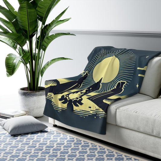 Midnight Circle Sherpa Fleece Blanket