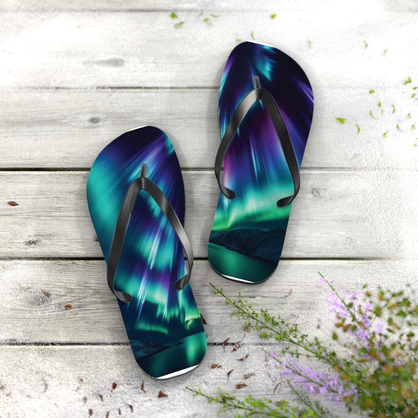 Northern Lights Flip Flops