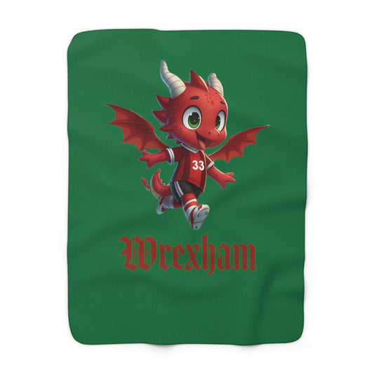 Wrexham Mini Red Dragon Sherpa Fleece Blanket