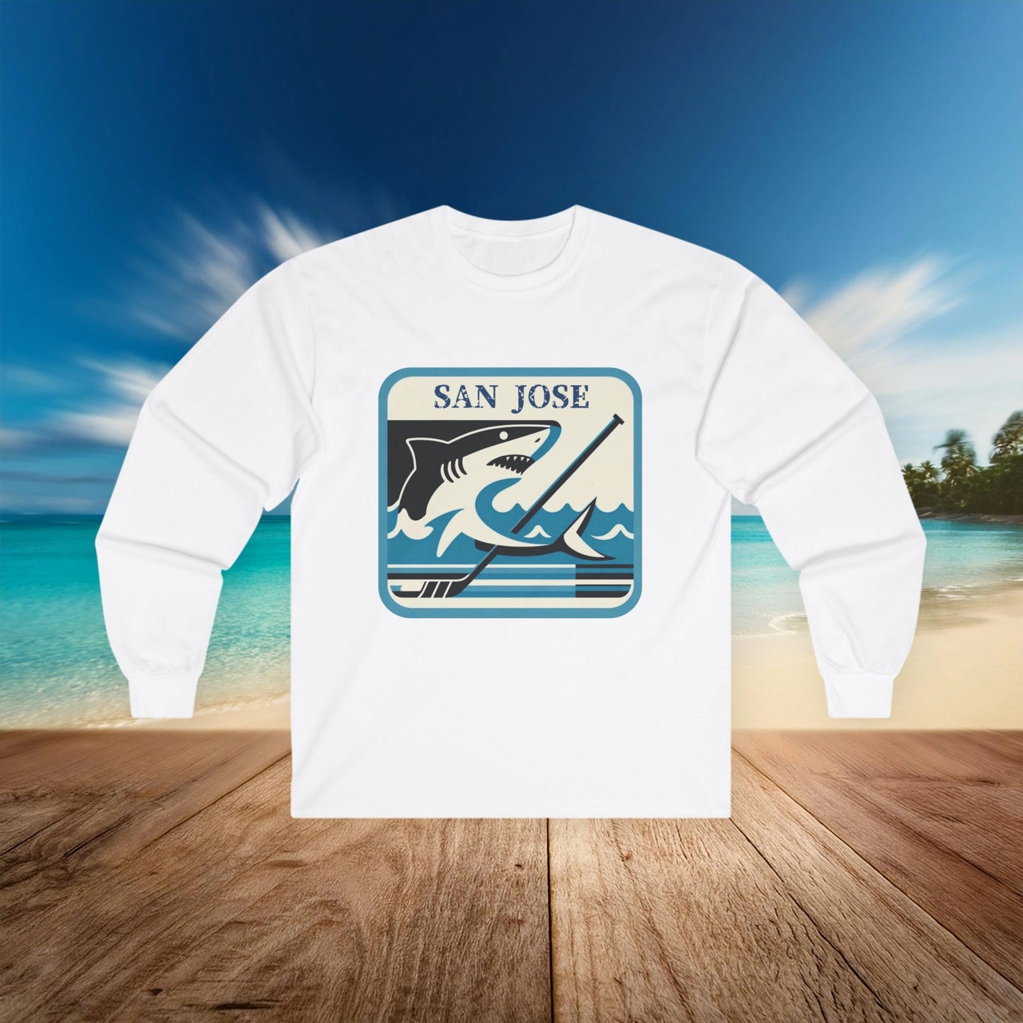San Jose Hockey Retro Logo Long Sleeve Tee
