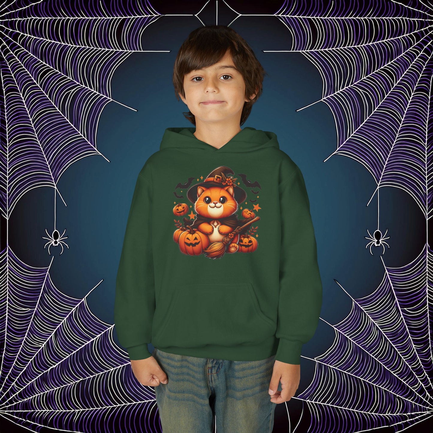 Halloween Cat Youth Hoodie