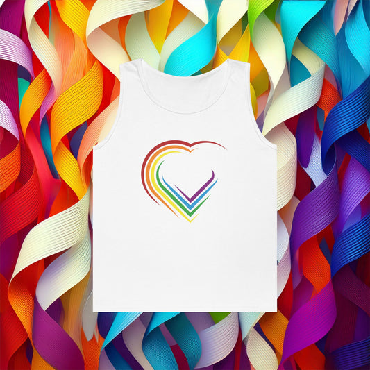 Rainbow Heart Unisex Tank Top