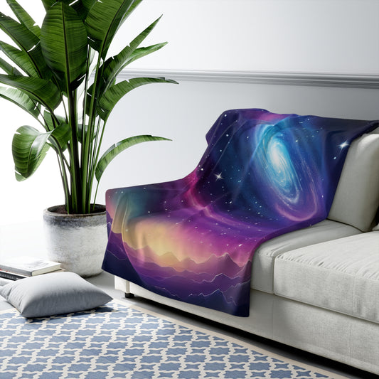 Distant Galaxy Sherpa Fleece Blanket