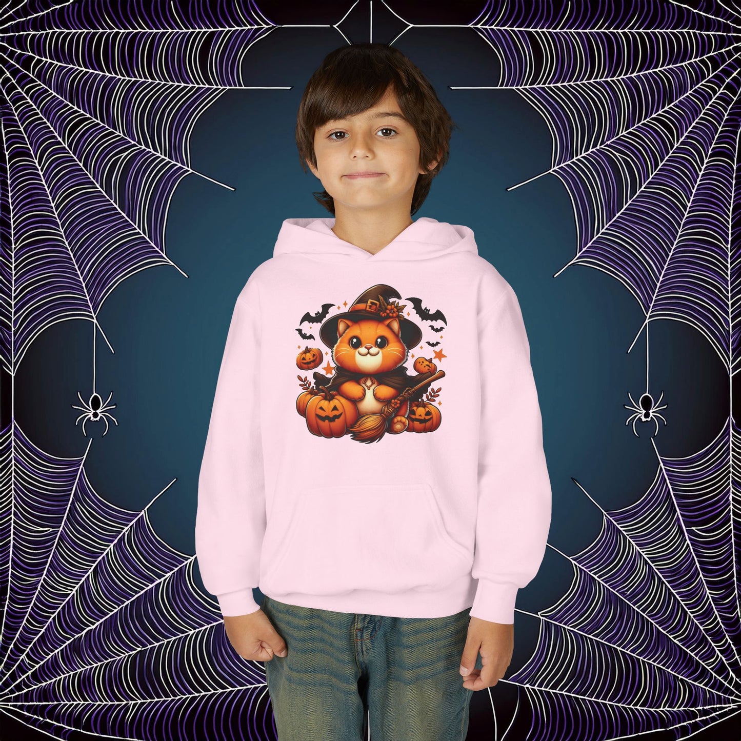 Halloween Cat Youth Hoodie