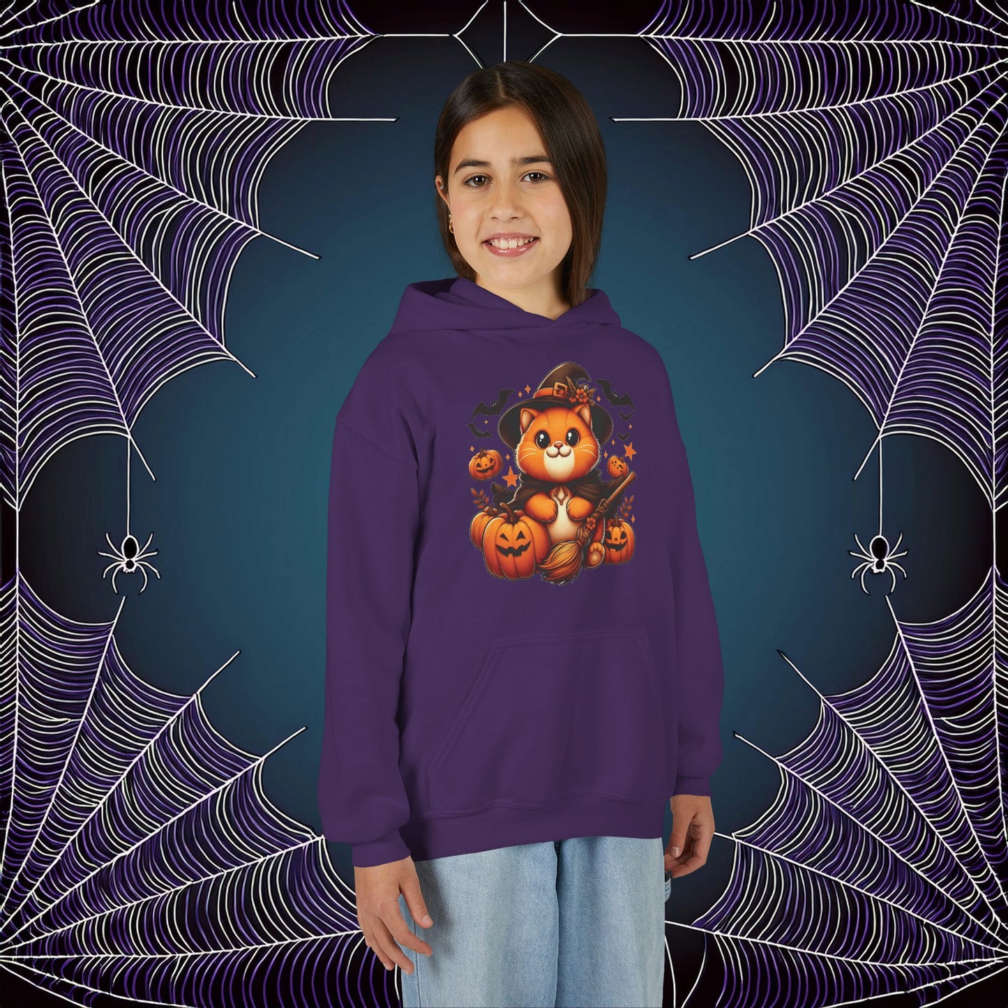 Halloween Cat Youth Hoodie