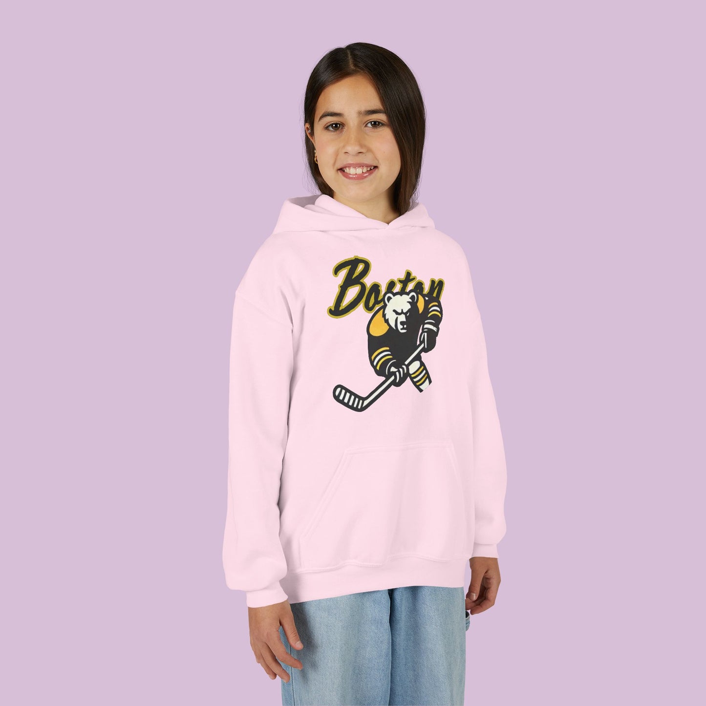 Boston Hockey Bear Youth Hoodie