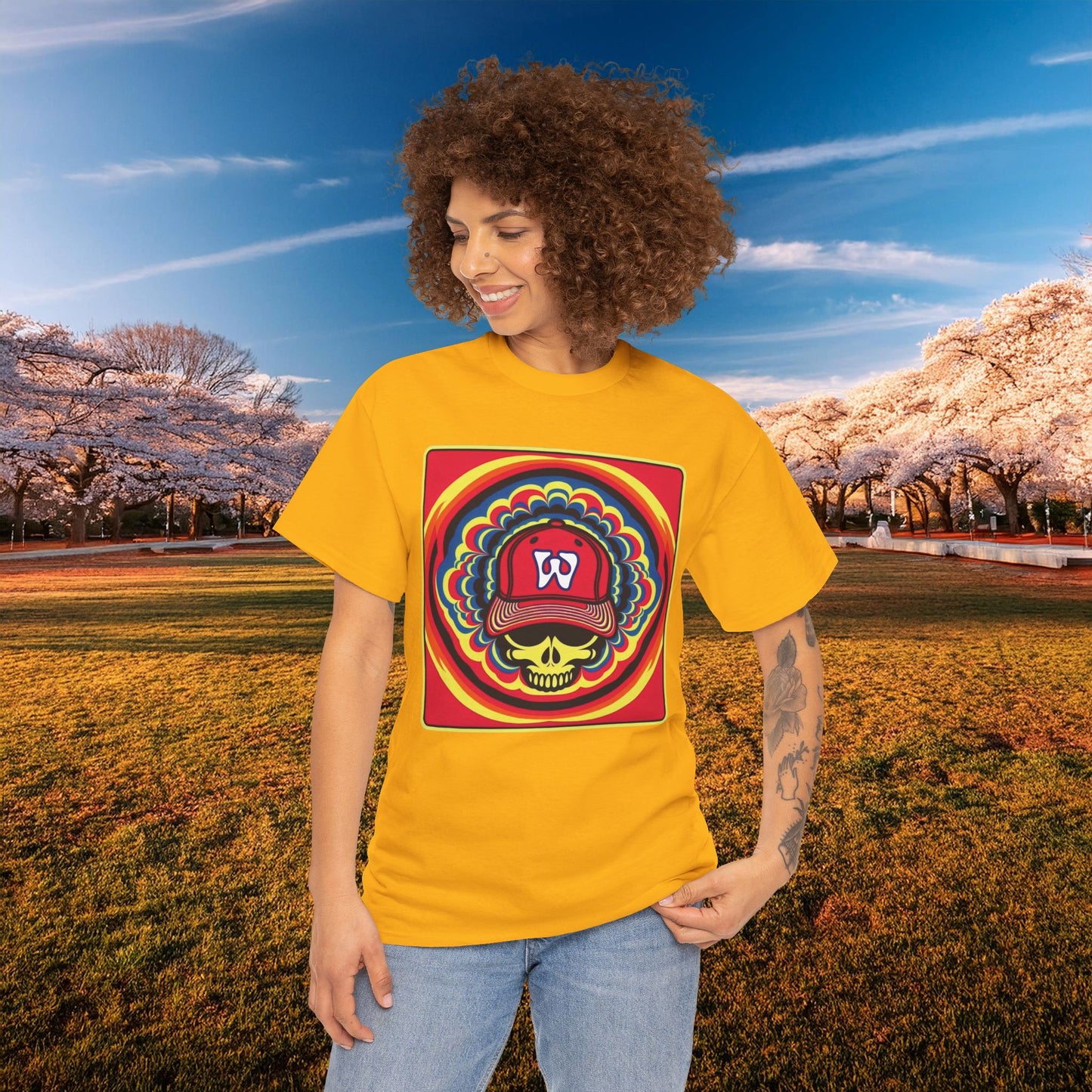 Psychedelic Funky W Skull Tee