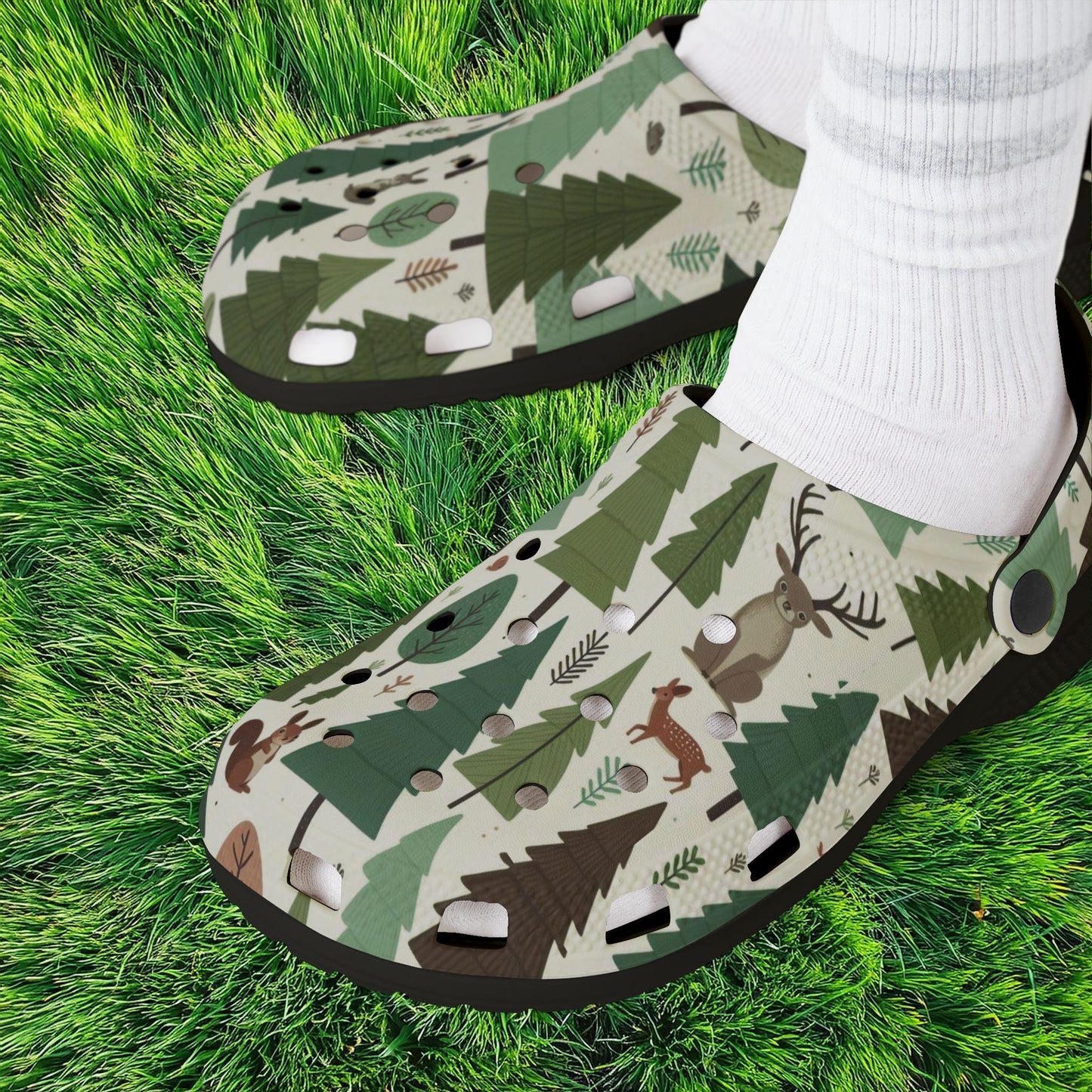 Forest Pattern Foam Clogs