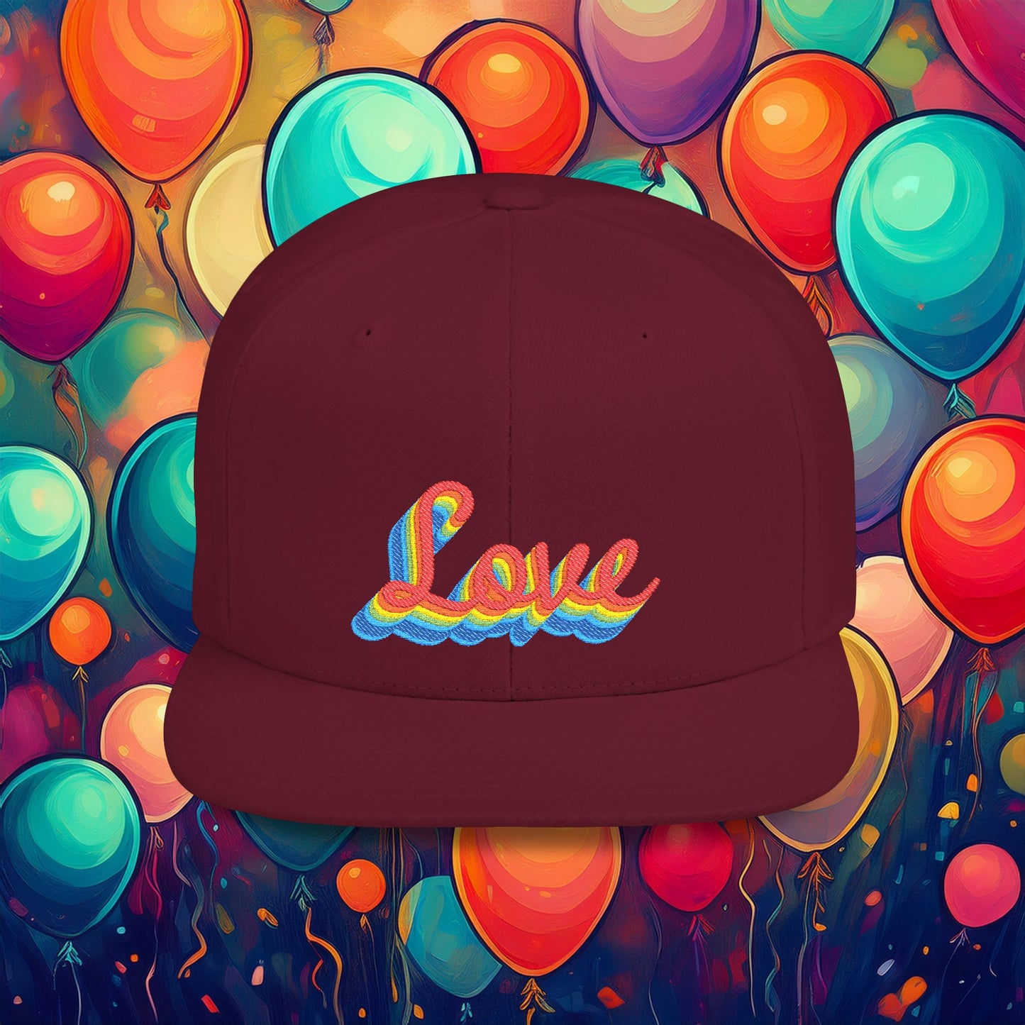 Rainbow Love Flat Bill Snapback