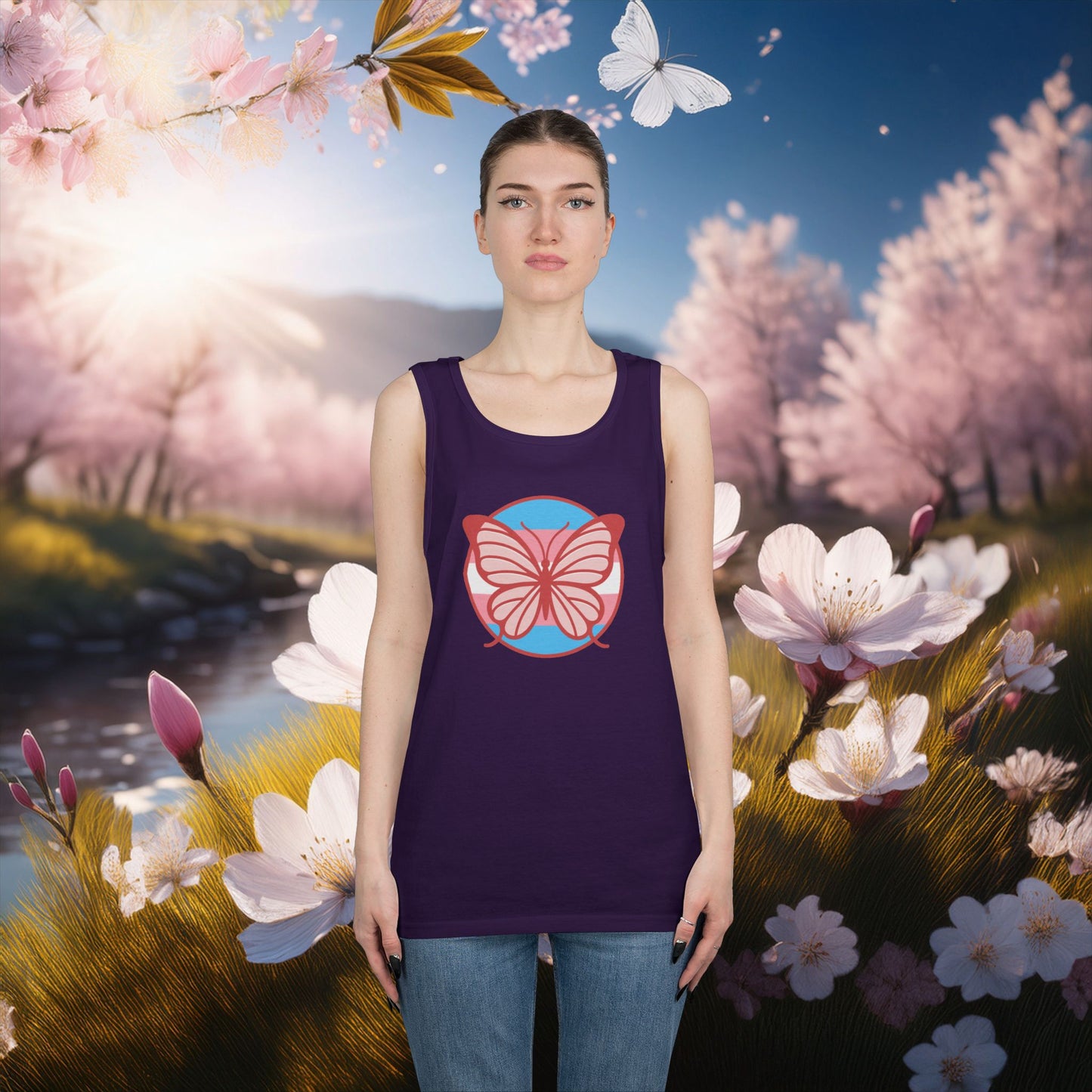The T Elders Butterfly Unisex Heavy Cotton Tank Top