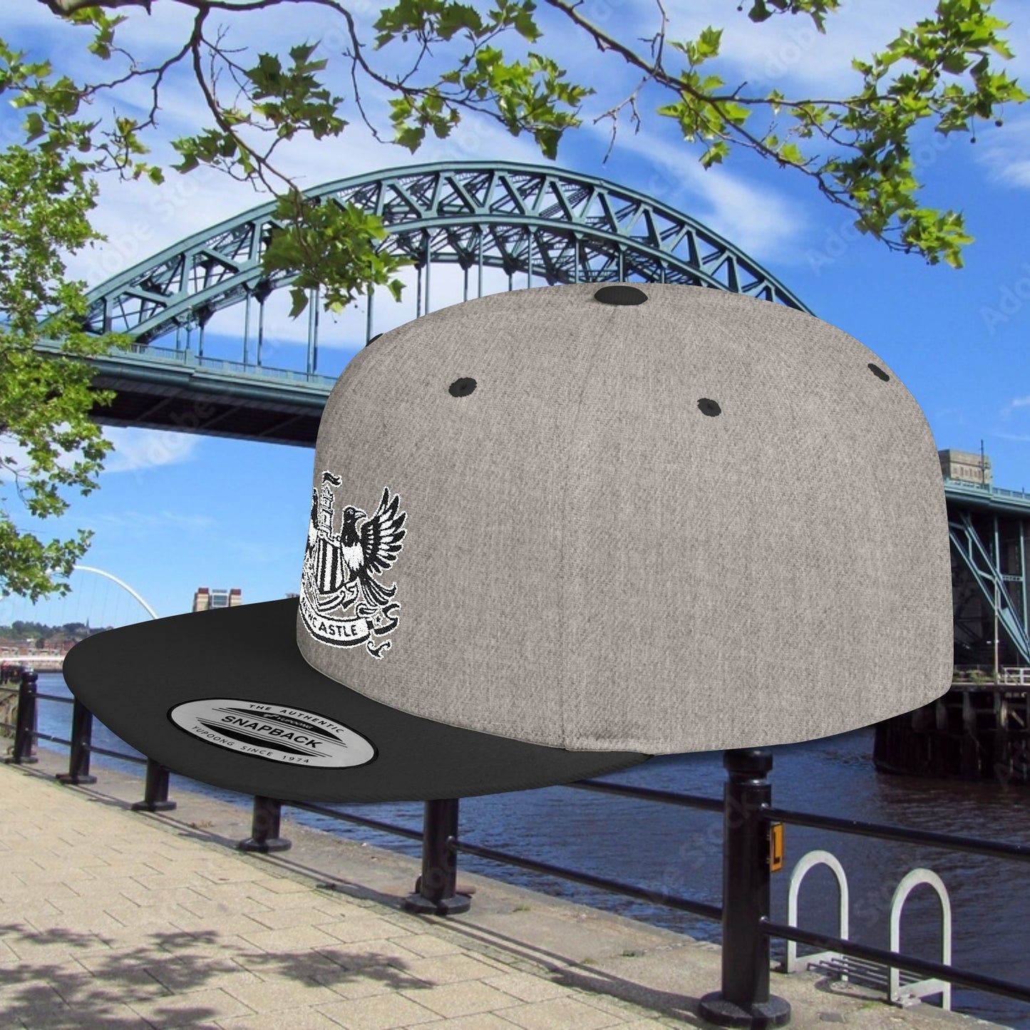 Newcastle United B&W Crest Flat Bill Snapback