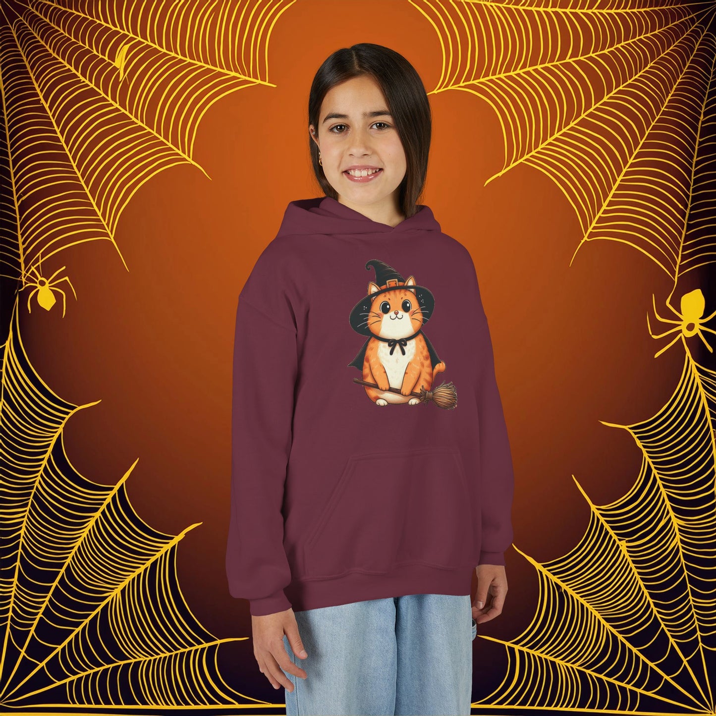 Trick or Treat Cat Youth Hoodie