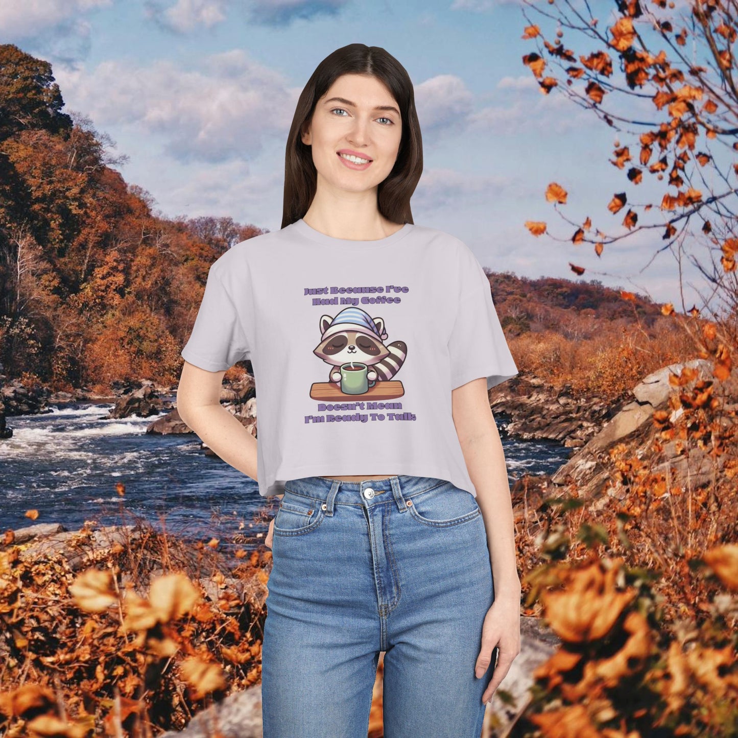 Raccoon Coffee Women's Crop Tee
