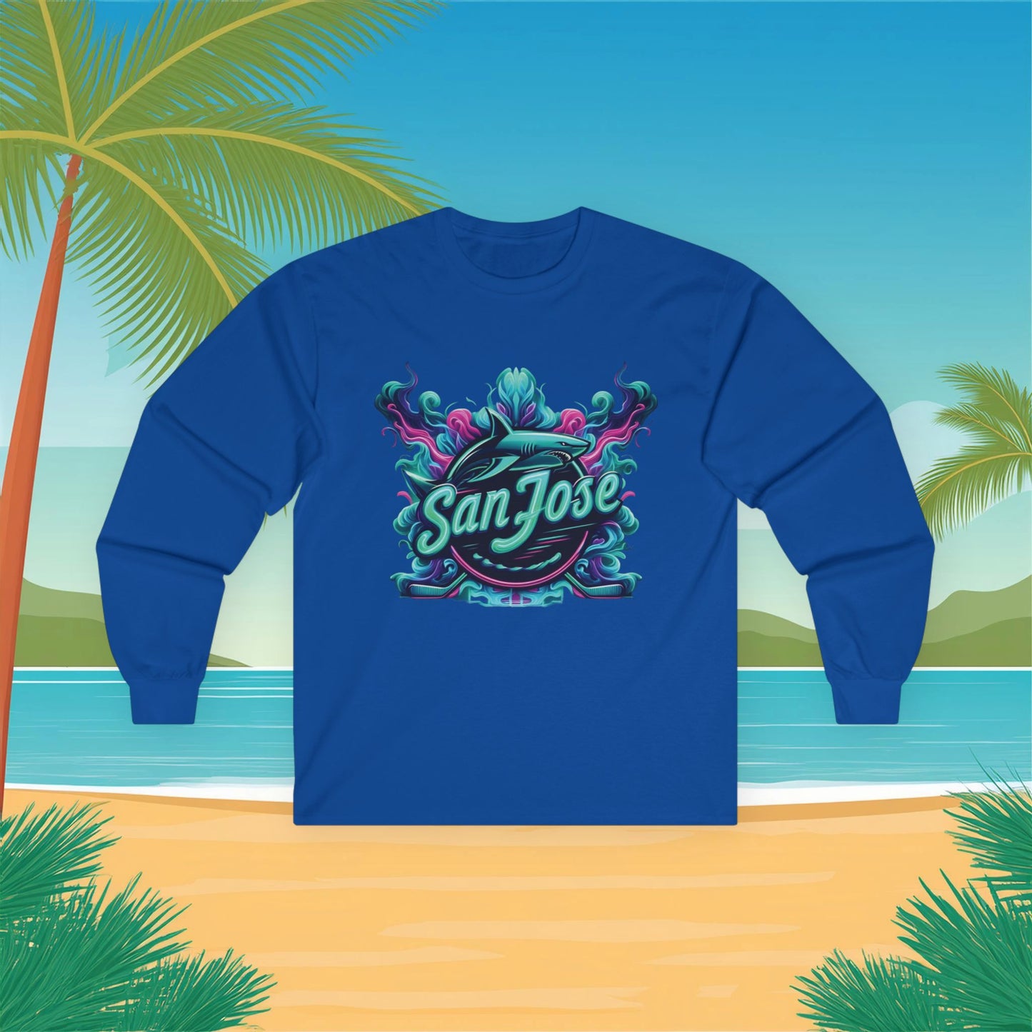 San Jose Neon Hockey Long Sleeve Tee