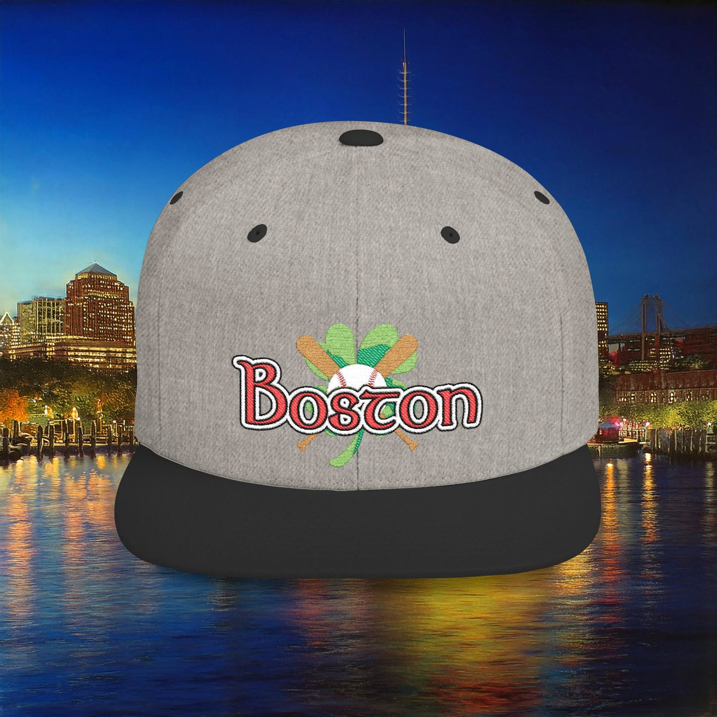 Boston Shamrock Baseball Flat Bill Snapback