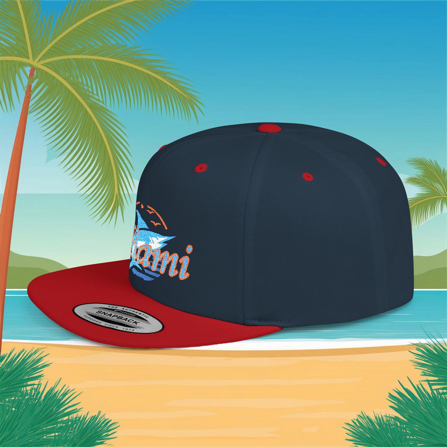 Miami Baseball Logo Flat Bill Snapback