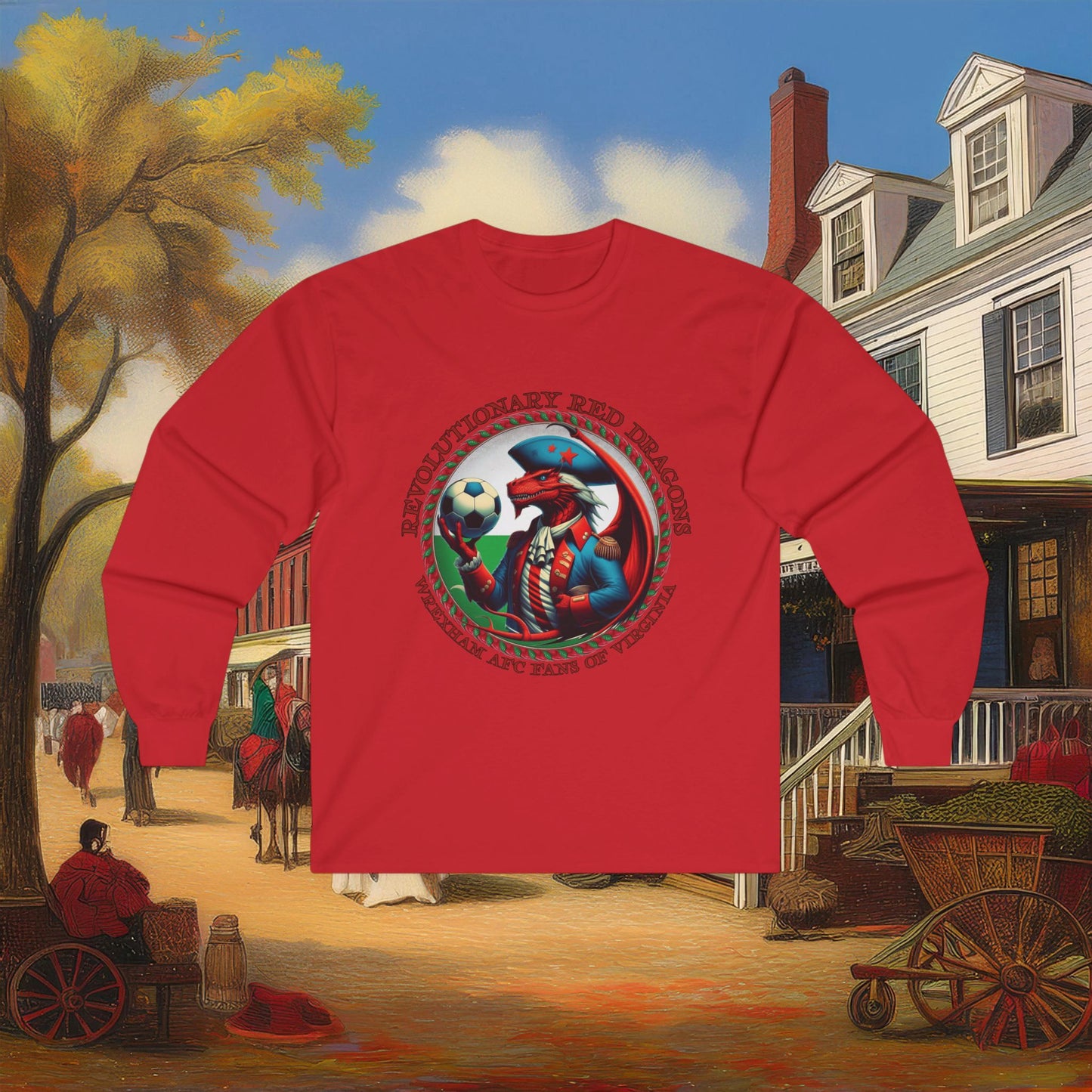 Revolutionary Red Dragons Crest Long Sleeve Tee - Alternate