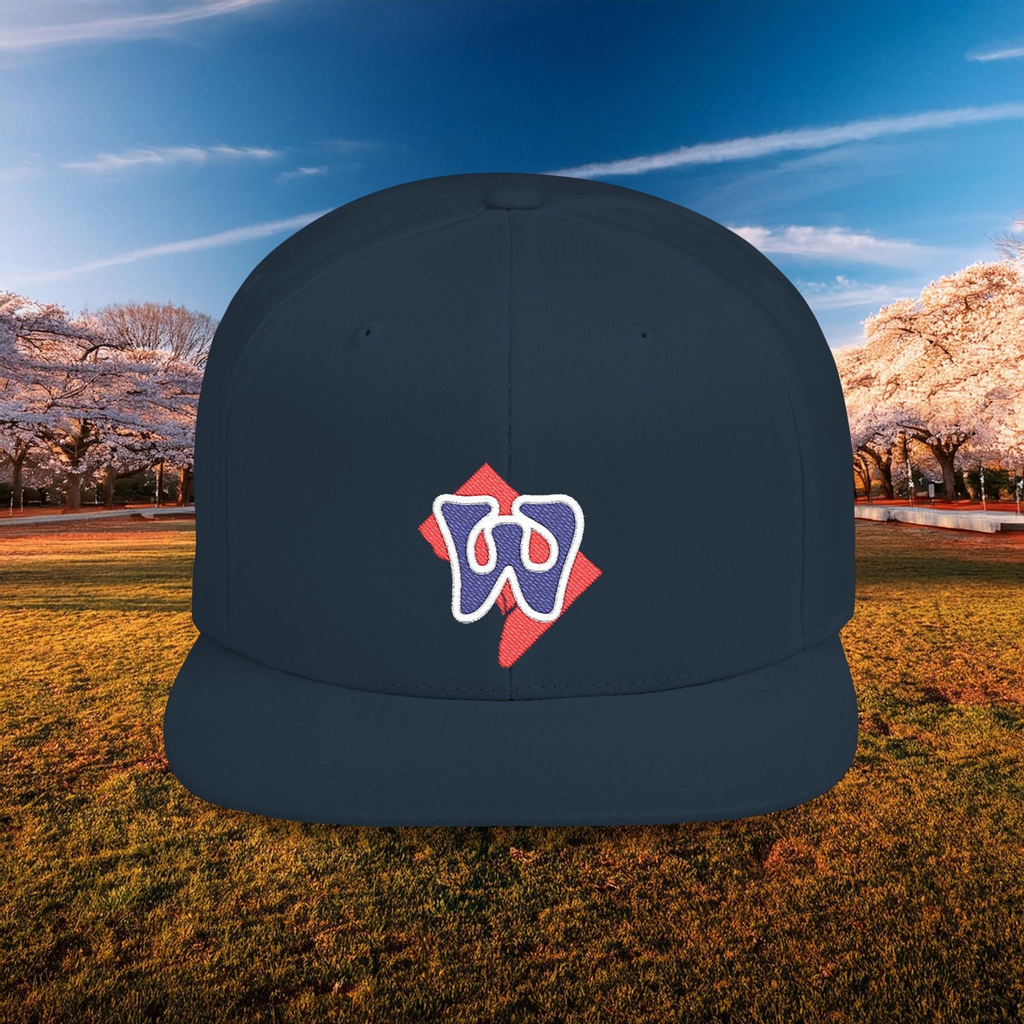 Washington Funky W Flat Bill Snapback - Blue