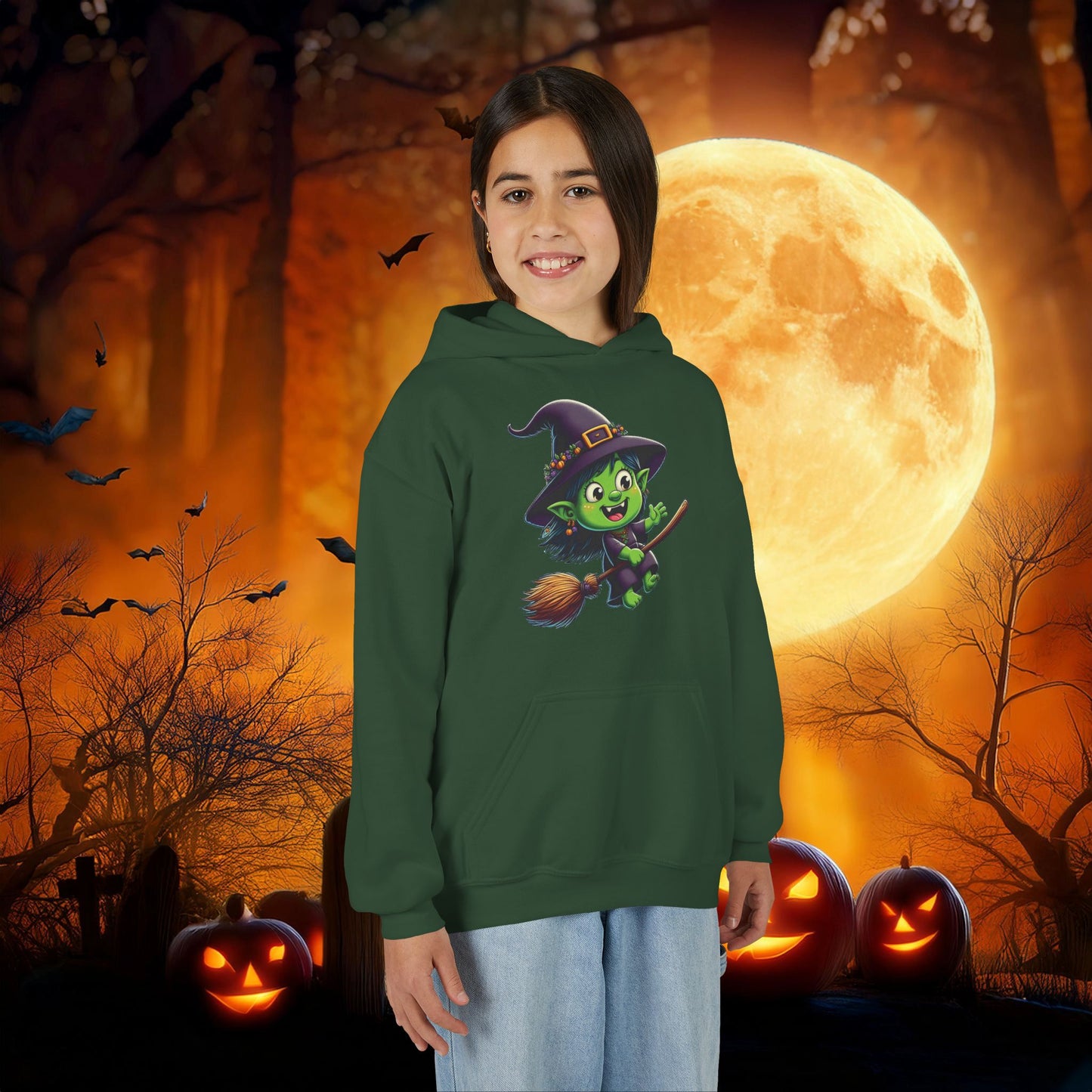 Flying Witch Youth Hoodie