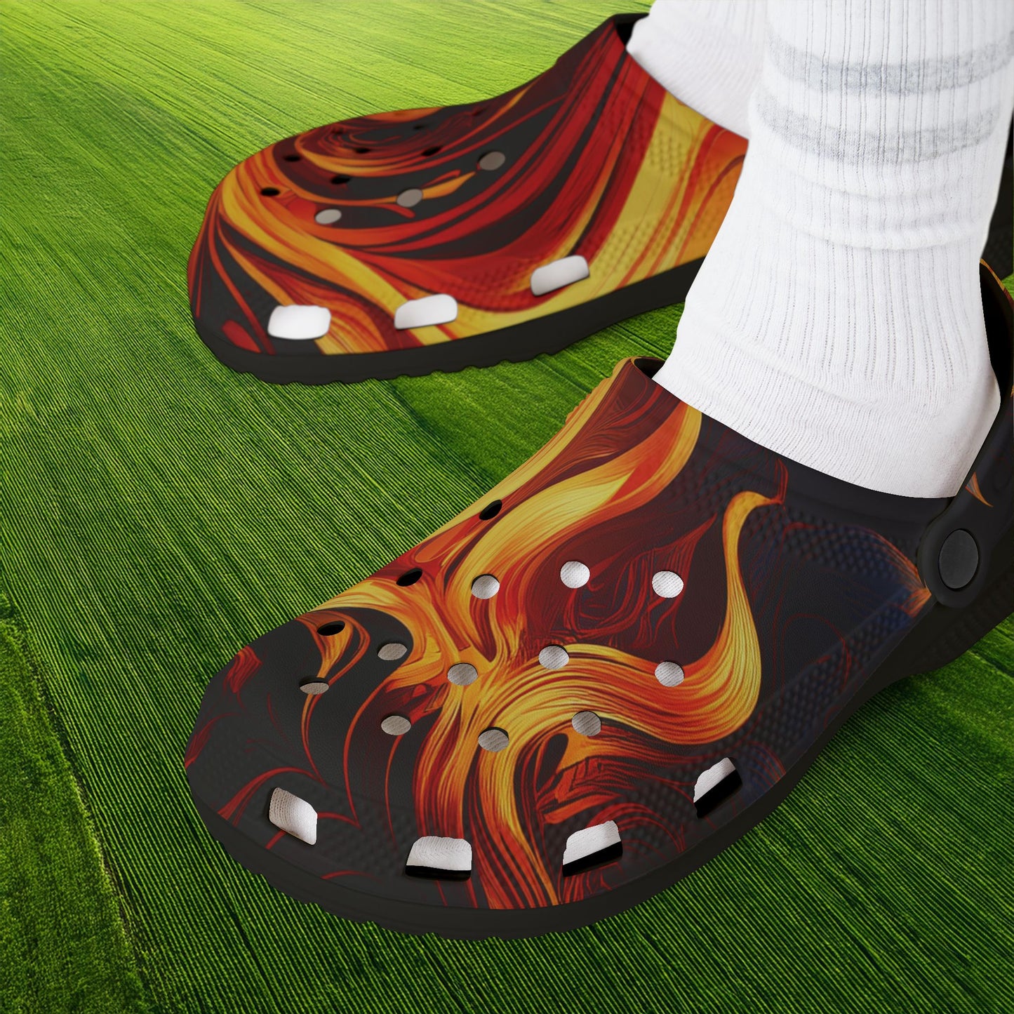 Flames Foam Clogs