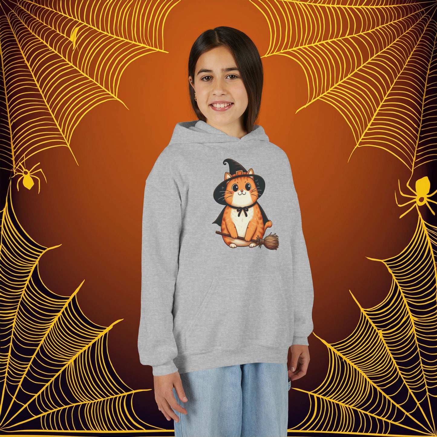 Trick or Treat Cat Youth Hoodie