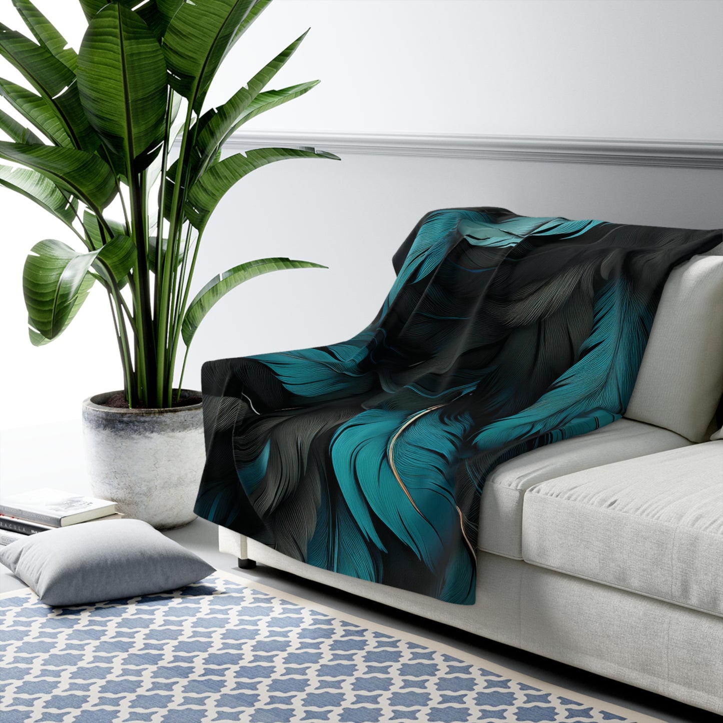 Newcastle United Feather Sherpa Fleece Blanket