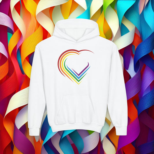 Rainbow Heart Youth Hoodie