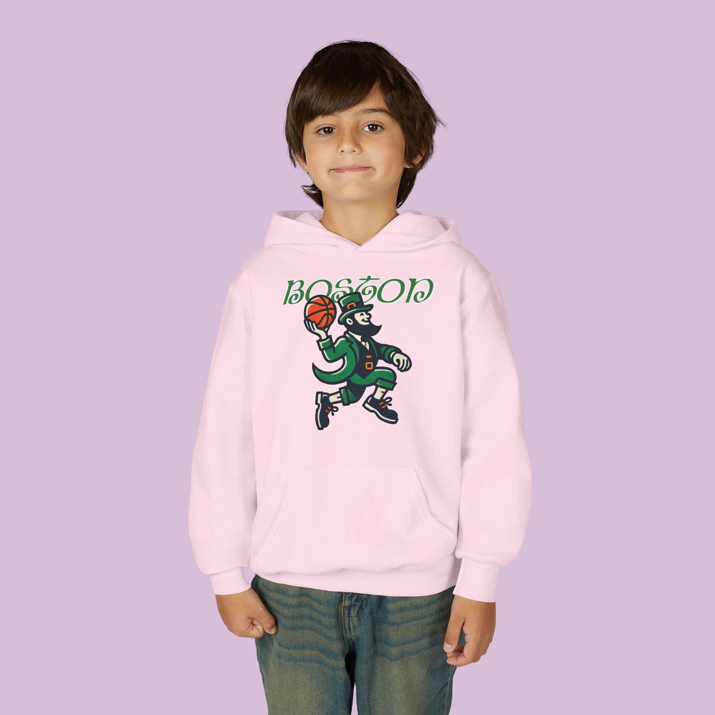 Boston Basketball Logo Youth Hoodie