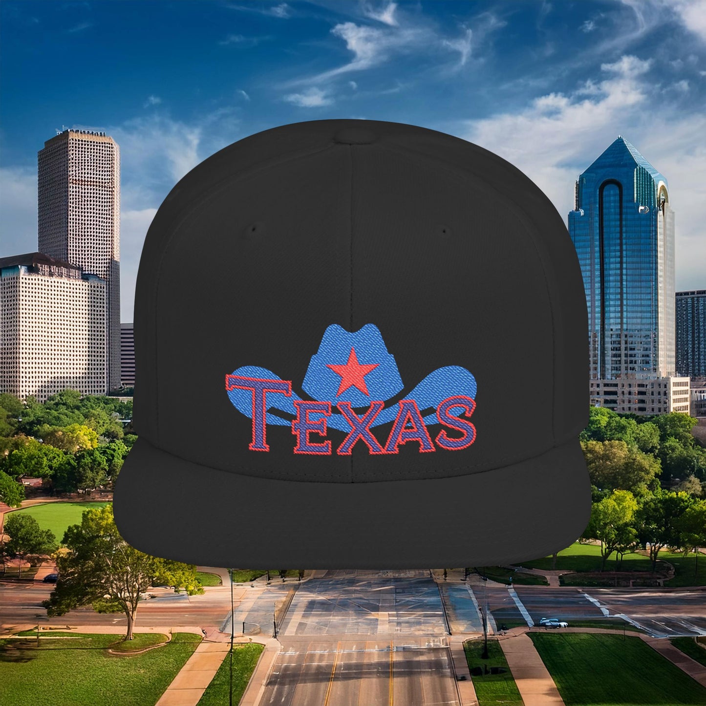 Texas Cowboy Hat Flat Bill Snapback