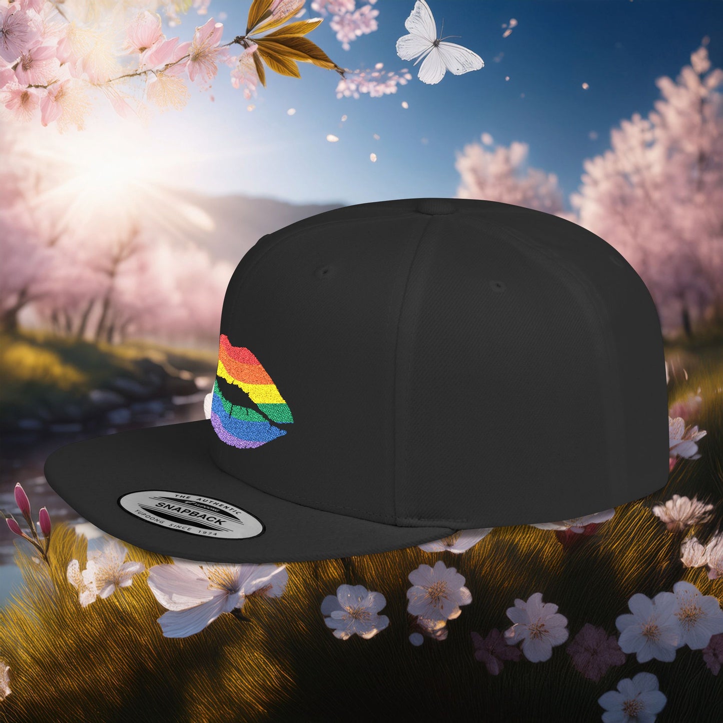Rainbow Kiss Flat Bill Snapback