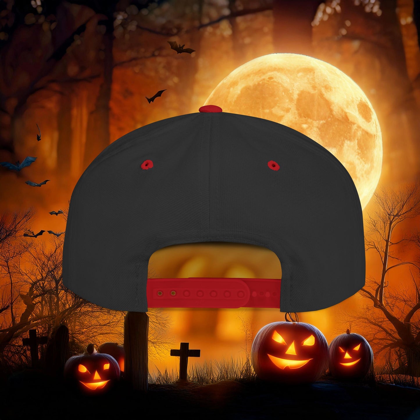 Vampire Teeth Flat Bill Snapback