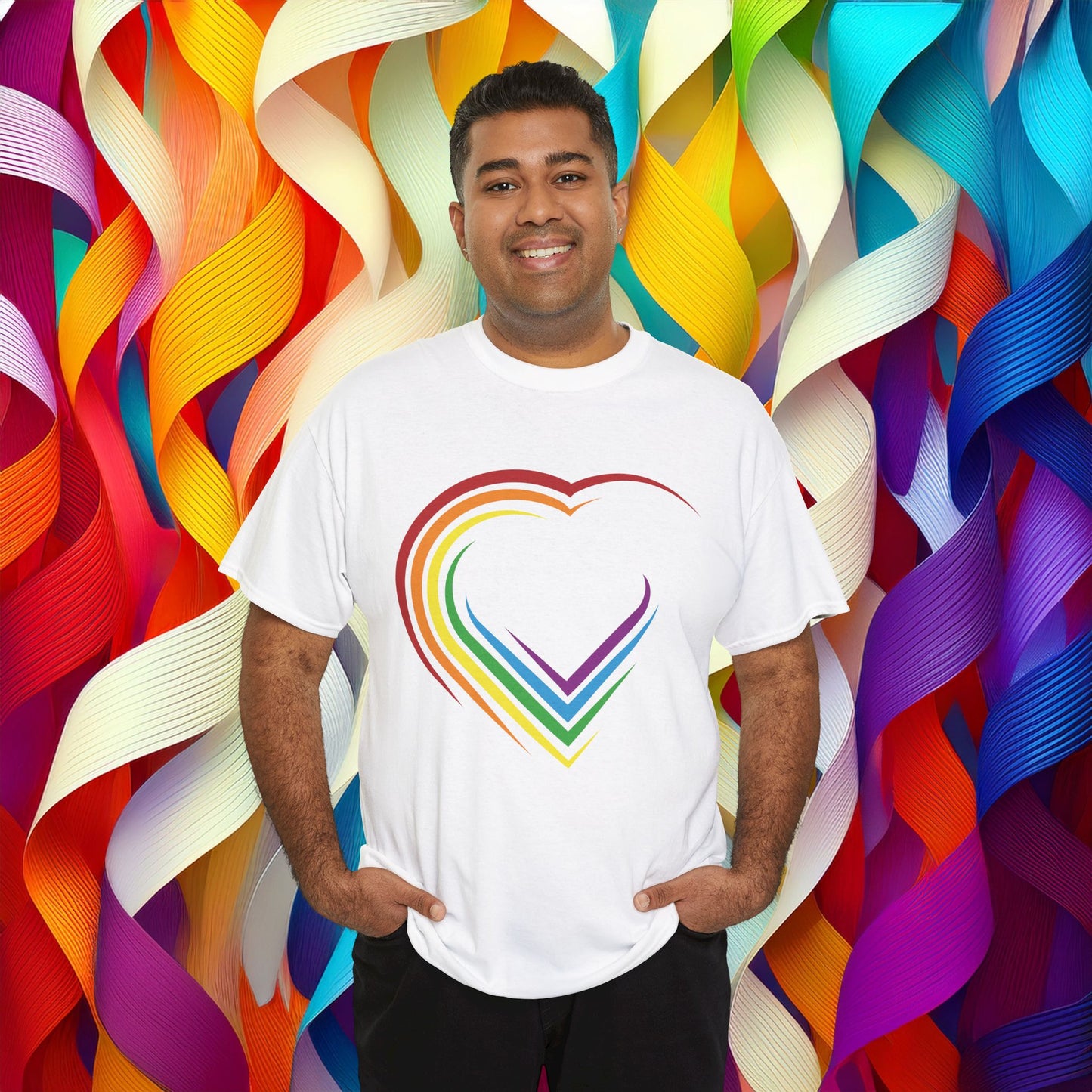 Rainbow Heart Unisex Tee