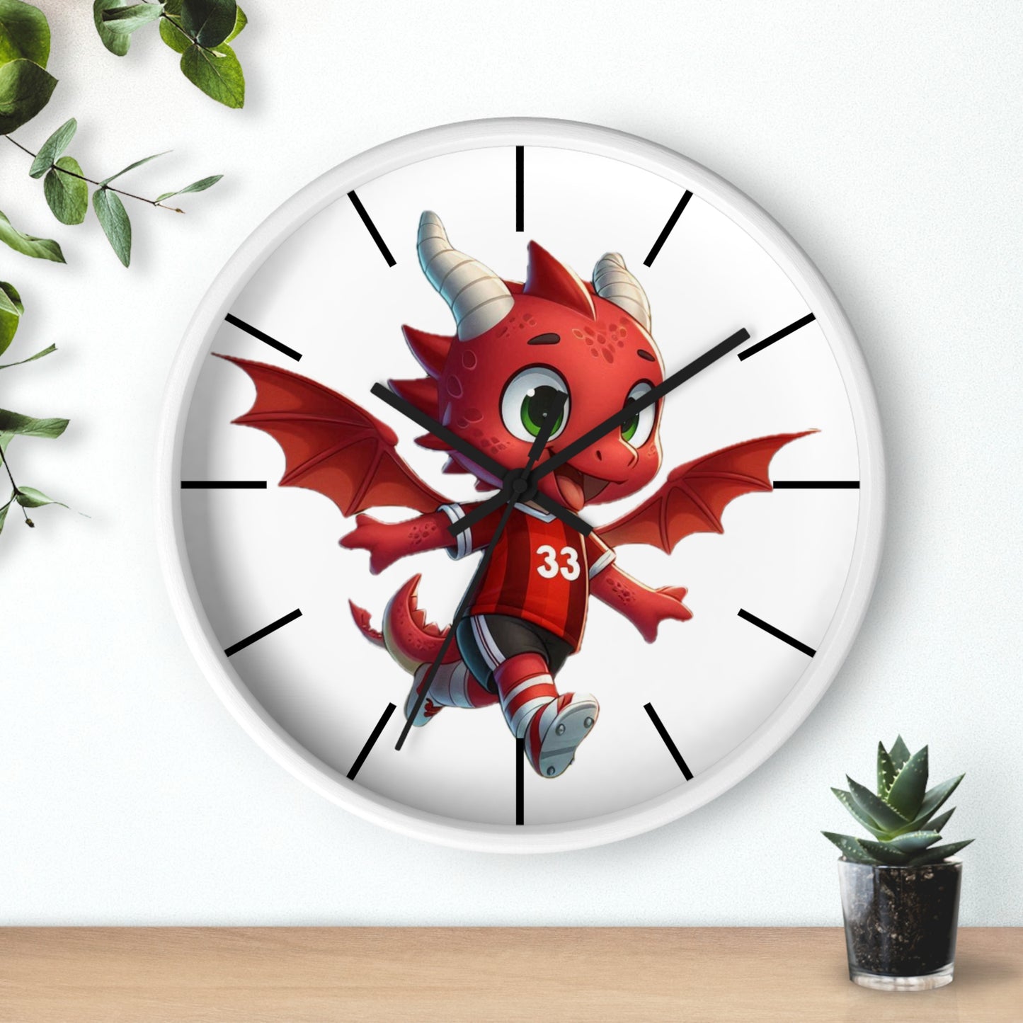 Mini Red Dragon Fan Wall Clock