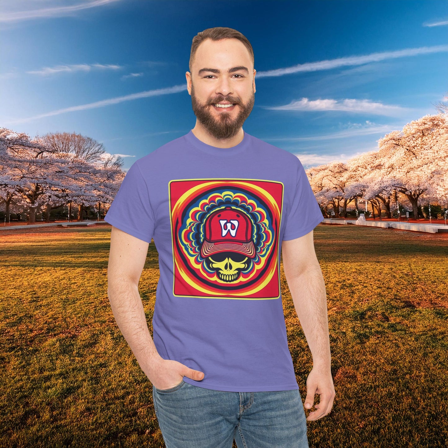 Psychedelic Funky W Skull Tee