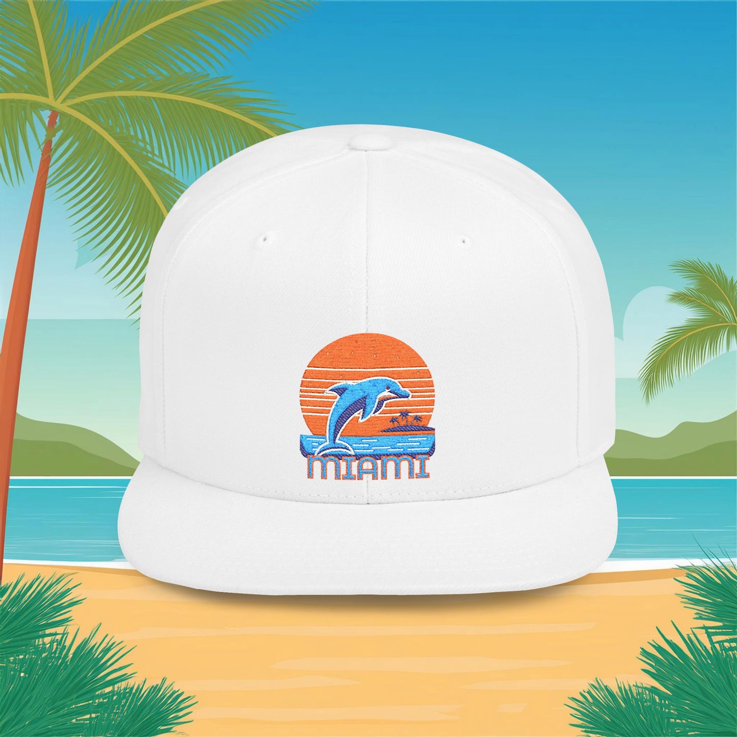 Miami Football Design Flat Bill Snapback