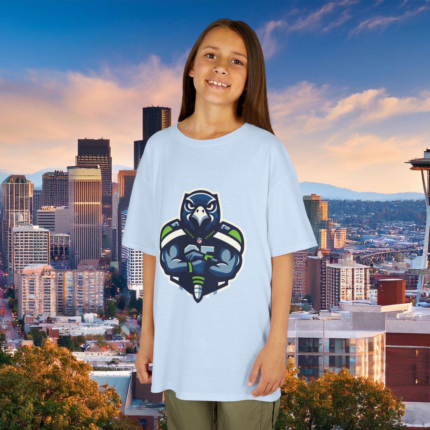 Seattle Football Player Kids Tee