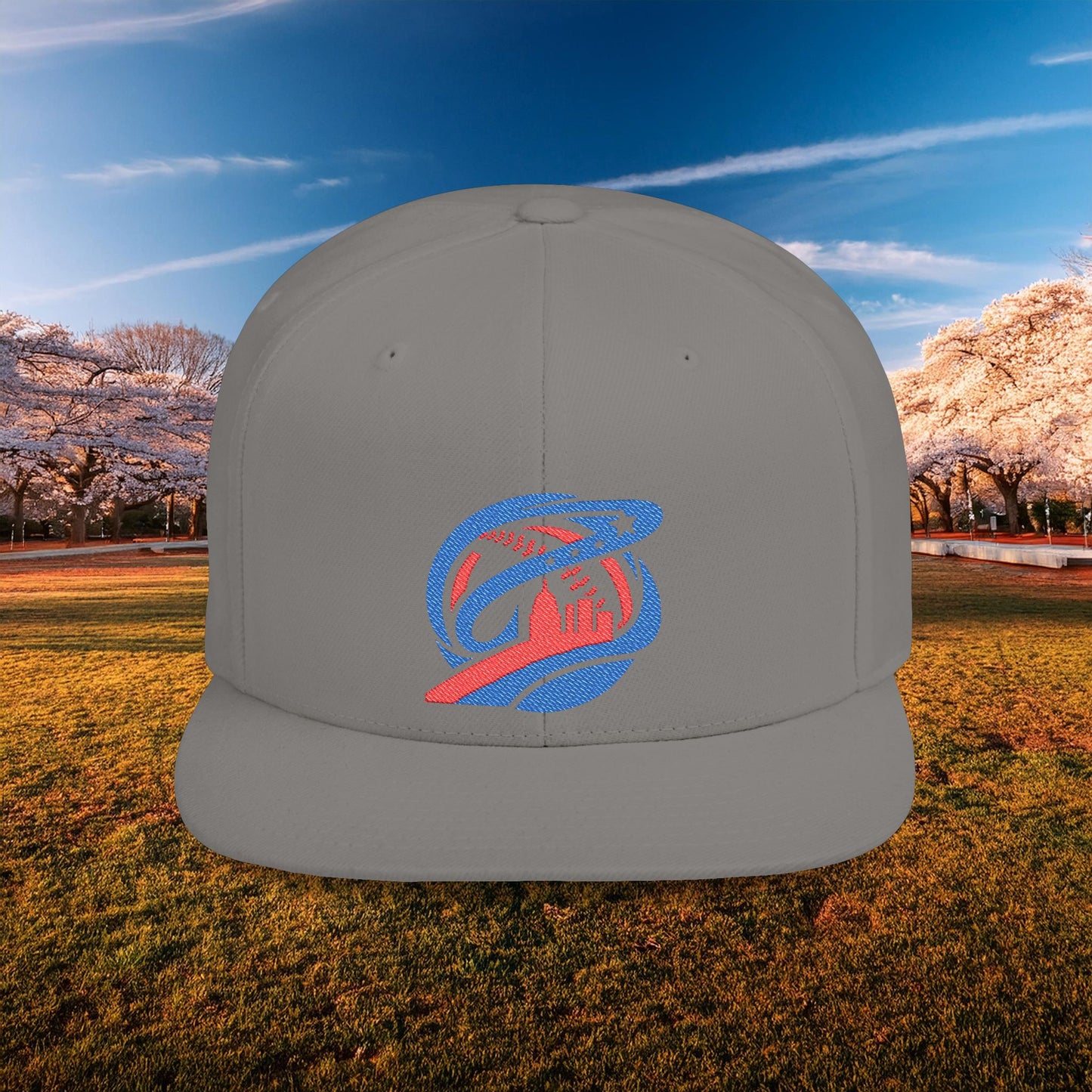 Abstract Washington Baseball Logo Flat Bill Snapback